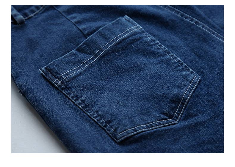 American retro solid color straight-leg jeans