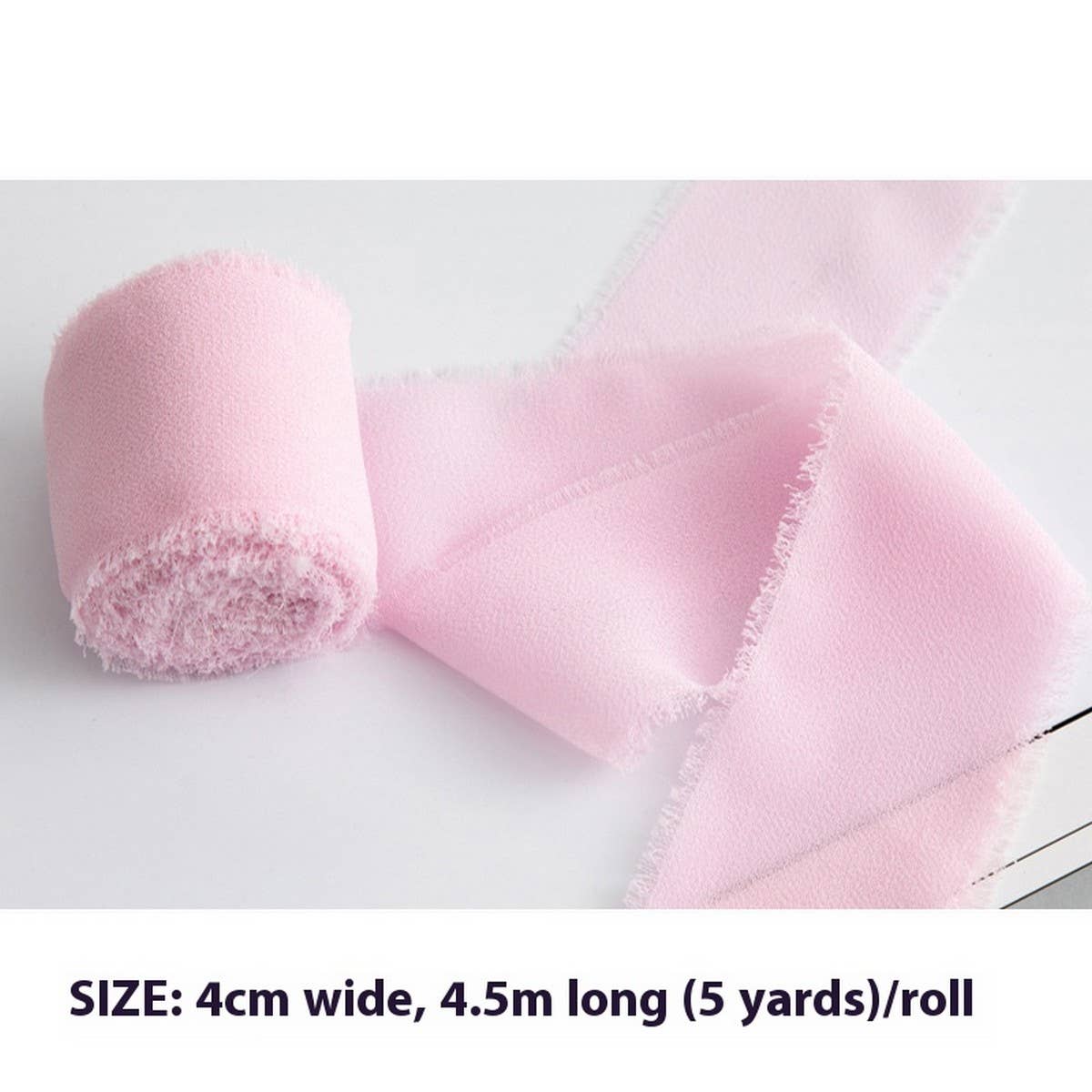 HAND-TORN RAW EDGE CHIFFON RIBBON SNOW YARN