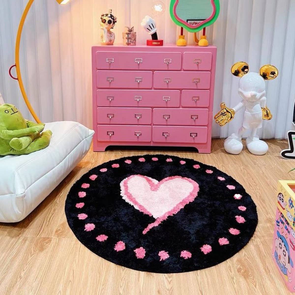 Machine Washable Heart Rug Soft Room Floor Mat
