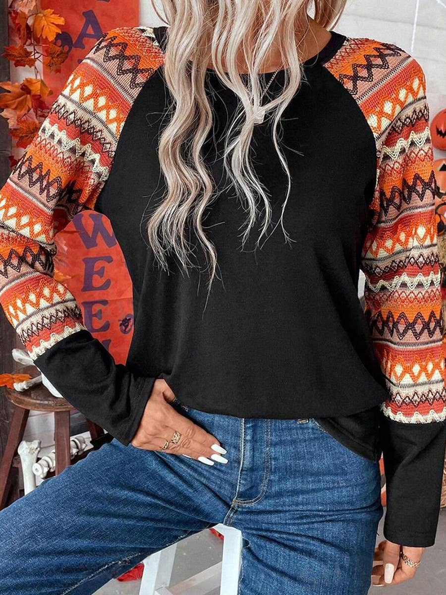 ROUND NECK THIN CASUAL PRINT SHOULDER GUARD