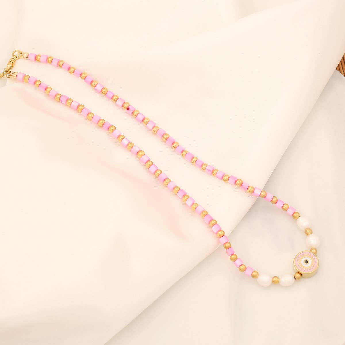 NATURAL STONE NECKLACE PERSONALIZED EYE PENDANT