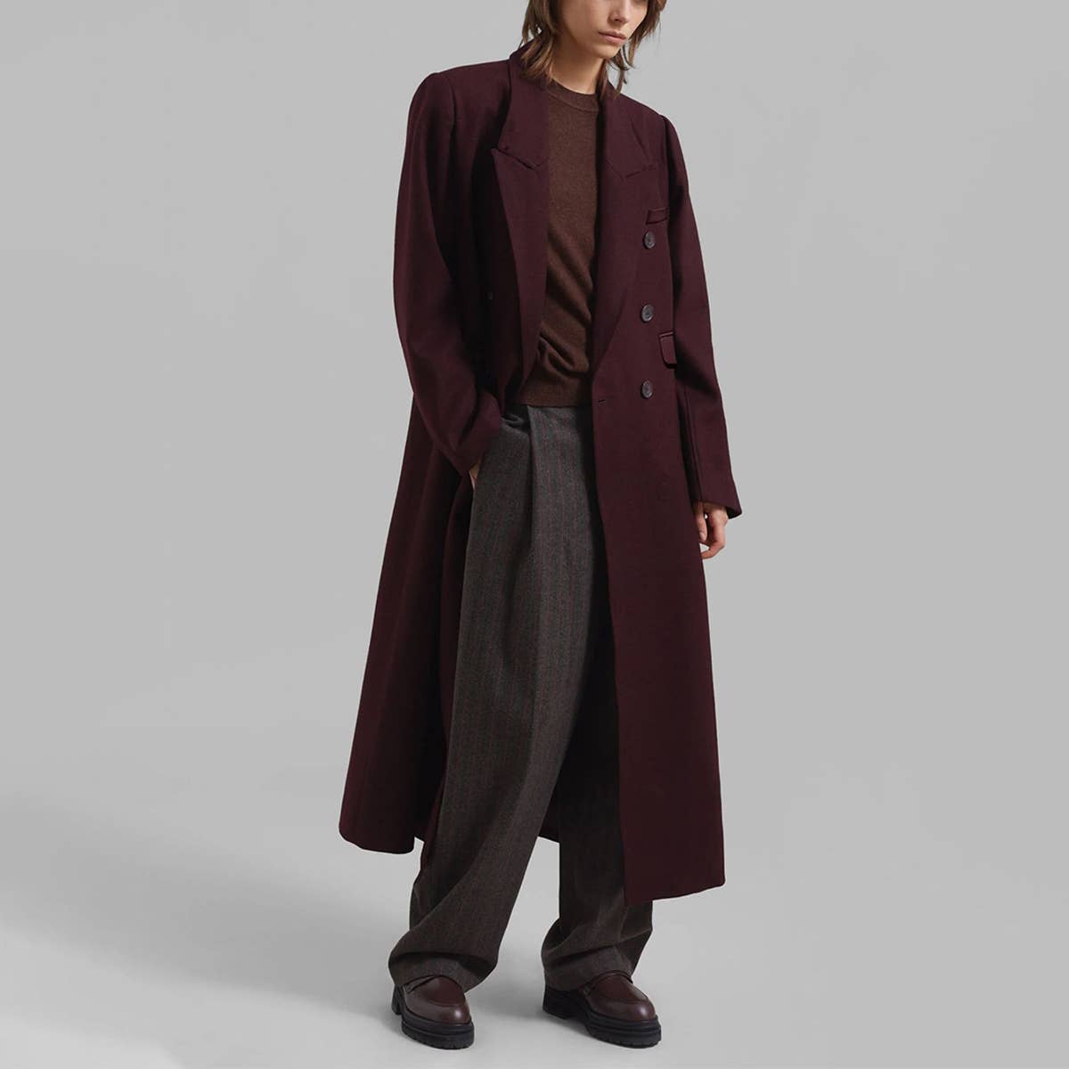 Elegant Long Solid Color Trench Coat for Women