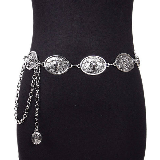 SUMMER FASHIONABLE OVAL BUCKLE WAIST CHAIN_CWABE0487