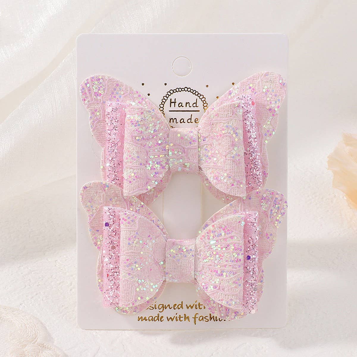 Cute Cartoon Glitter Bow Hair Clip Set