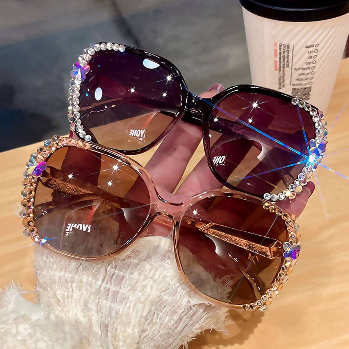 WOMEN RHINESTONE POLARIZED SUNGLASSES