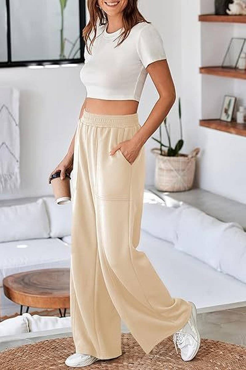 CWBLP1395_SOLID COLOR HIGH WAIST LOOSE WIDE LEG TROUSERS