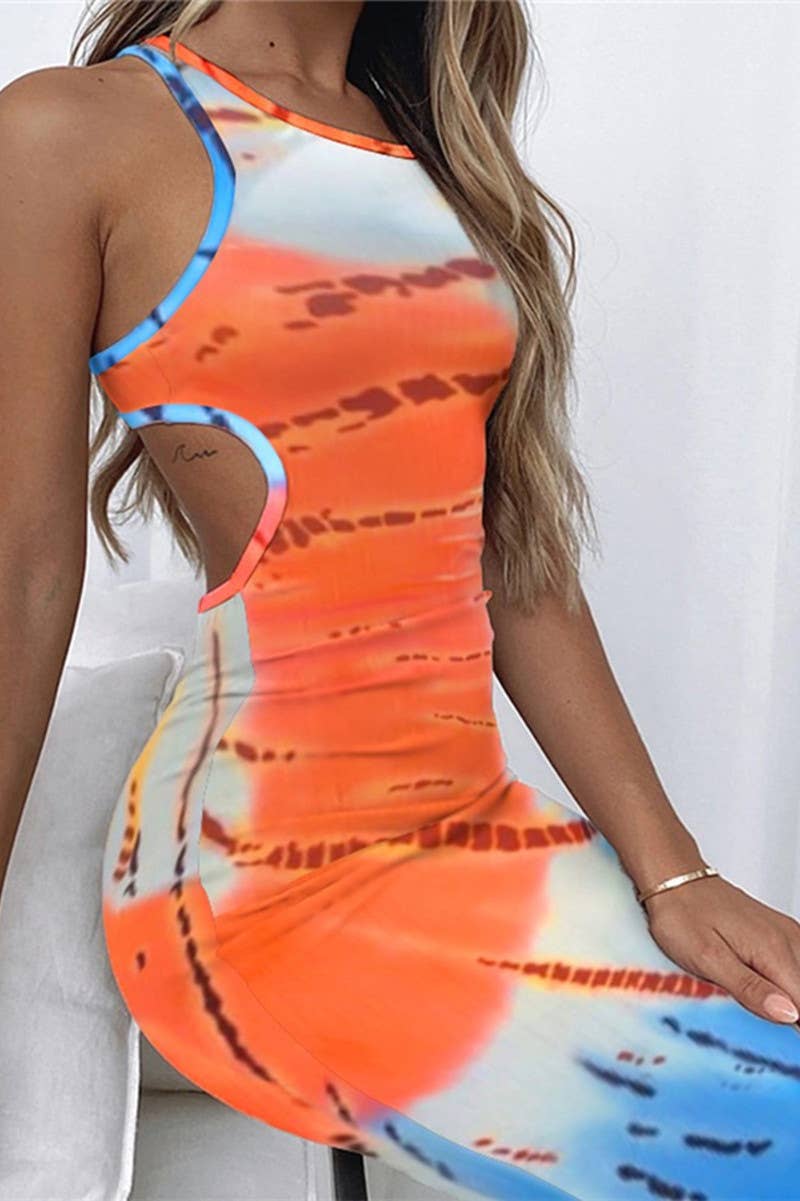 SLIM-FIT LEOPARD PRINT DRESS WITH HIPS