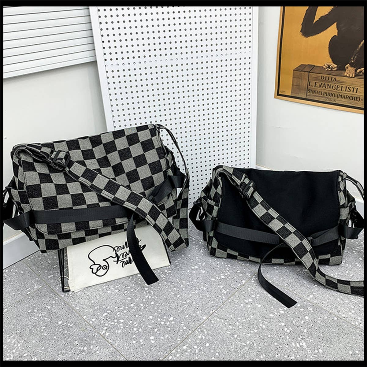 CASUAL PLAID SHOULDER CROSSBODY BAG_CWAB1606