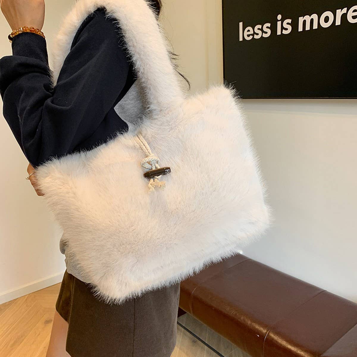 WINTER FASHION SHOULDER BAG UNDERARM PLUSH BAG_CWAB4017