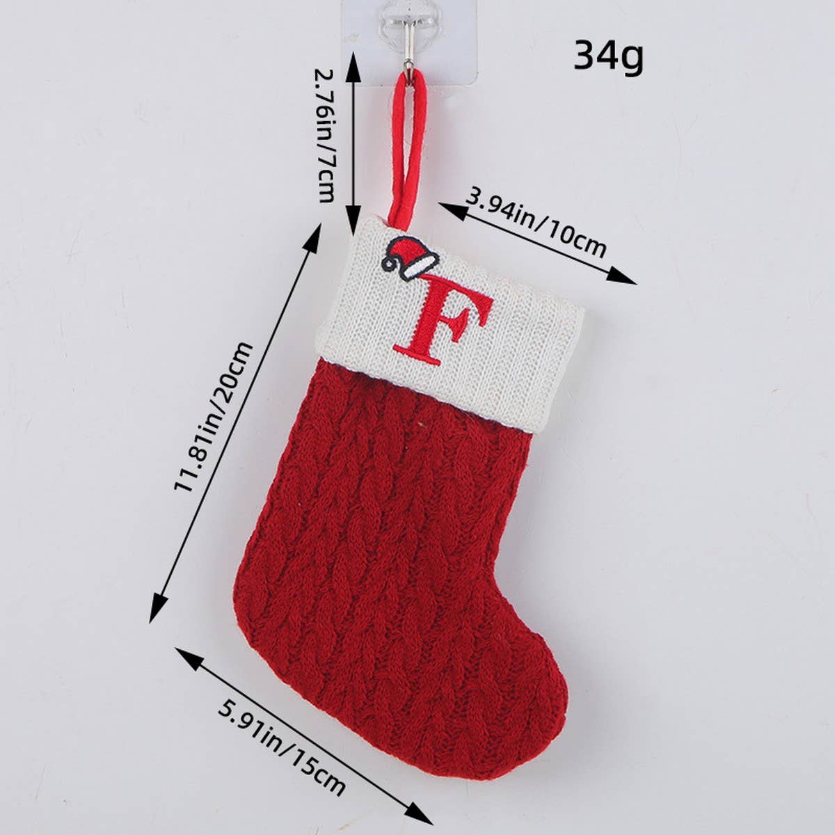 CLASSIC RED LETTER WOOL KNITTED CHRISTMAS SOCKS