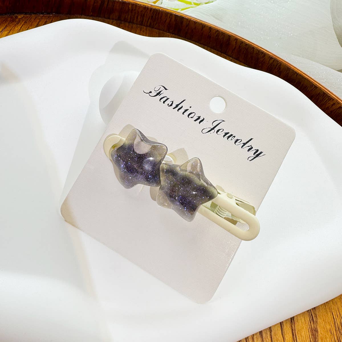 Cute transparent five-pointed star hair clips