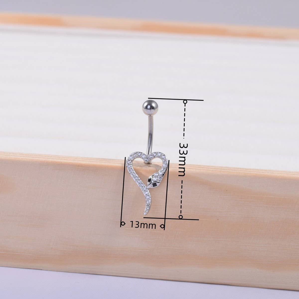 Snake CZ Navel Ring Belly Button Piercing Jewelry_CWMM9367