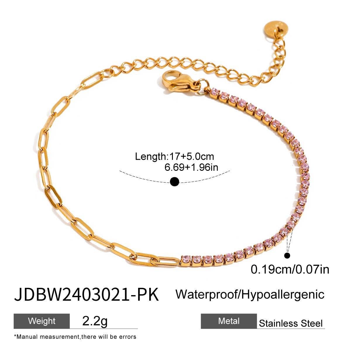 18K Gold Star Bracelet, Stainless Steel Shine_CWAJE4666