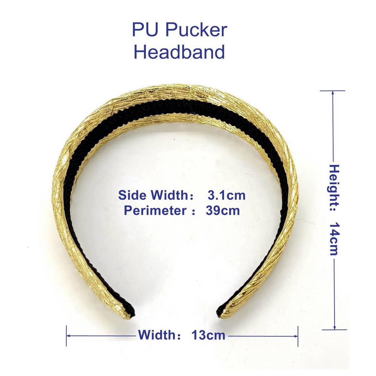Metallic Ruched Wave PU Headband, Palace Style