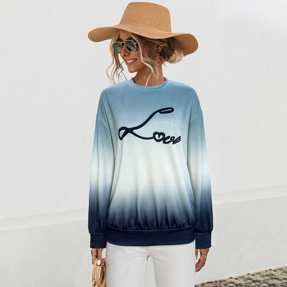 Fashion long-sleeved gradient casual sweatshirt