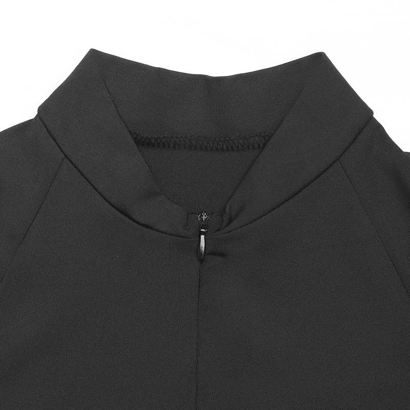 Elegant zippered stand-up collar jumpsuit