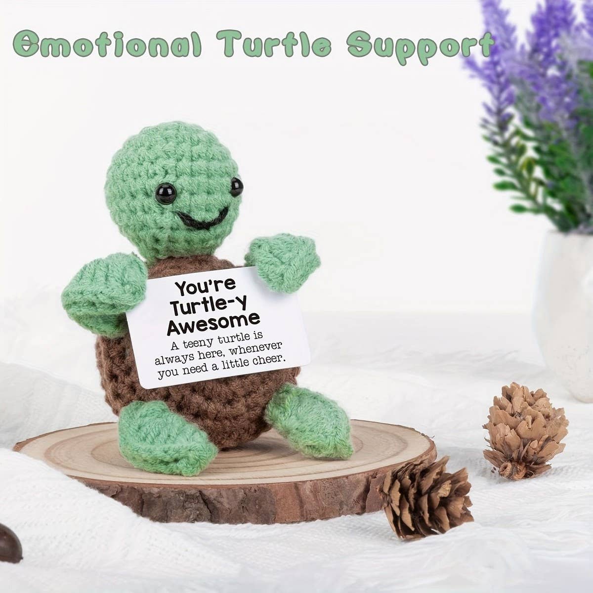 CWMM9277_POSITIVE LITTLE TURTLE HANDMADE KNITTED DOLL