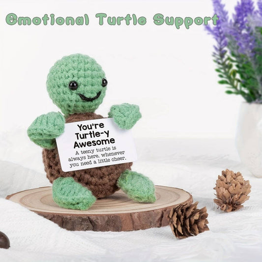 CWMM9277_POSITIVE LITTLE TURTLE HANDMADE KNITTED DOLL