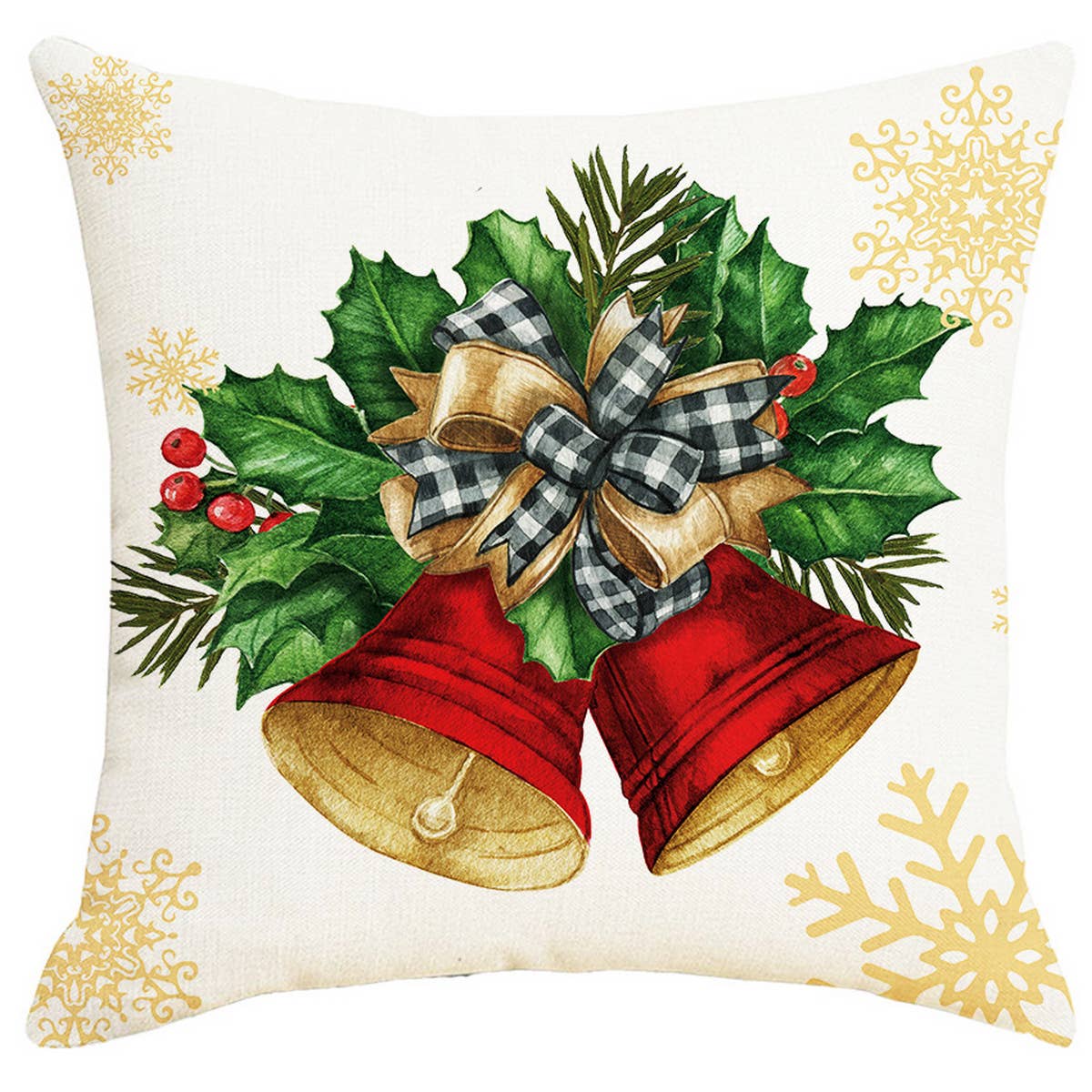 PLAID BELL CHRISTMAS PILLOWCASE_CWMM1395