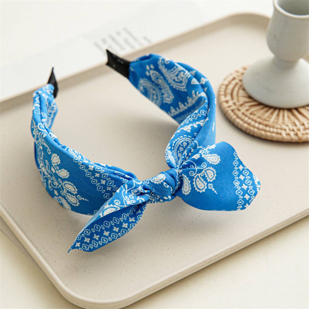 WOMEN NEW CASHEW NUT FLOWER WIDE HEADBAND_CWAHA0831
