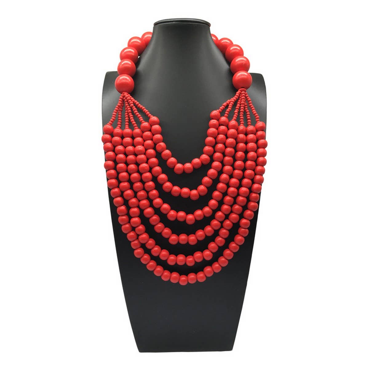 ETHNIC STYLE MULTI-LAYER WOODEN BEADS NECKLACE_CWMM4979