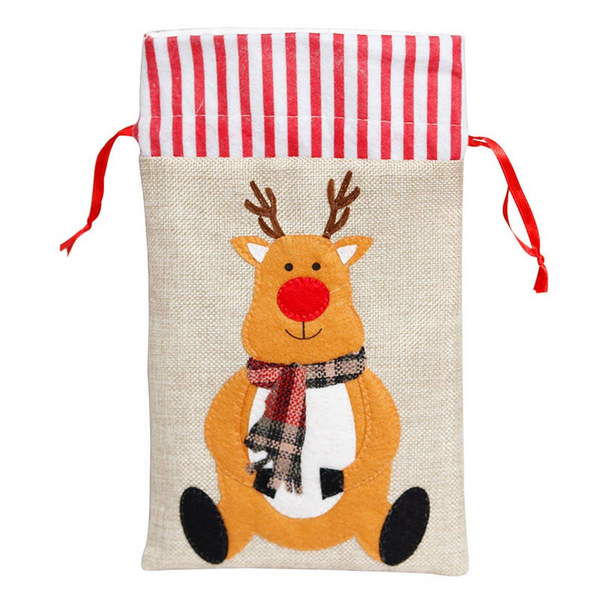 Burlap Embroidered Kids Christmas Gift Bag_CWAJE05393