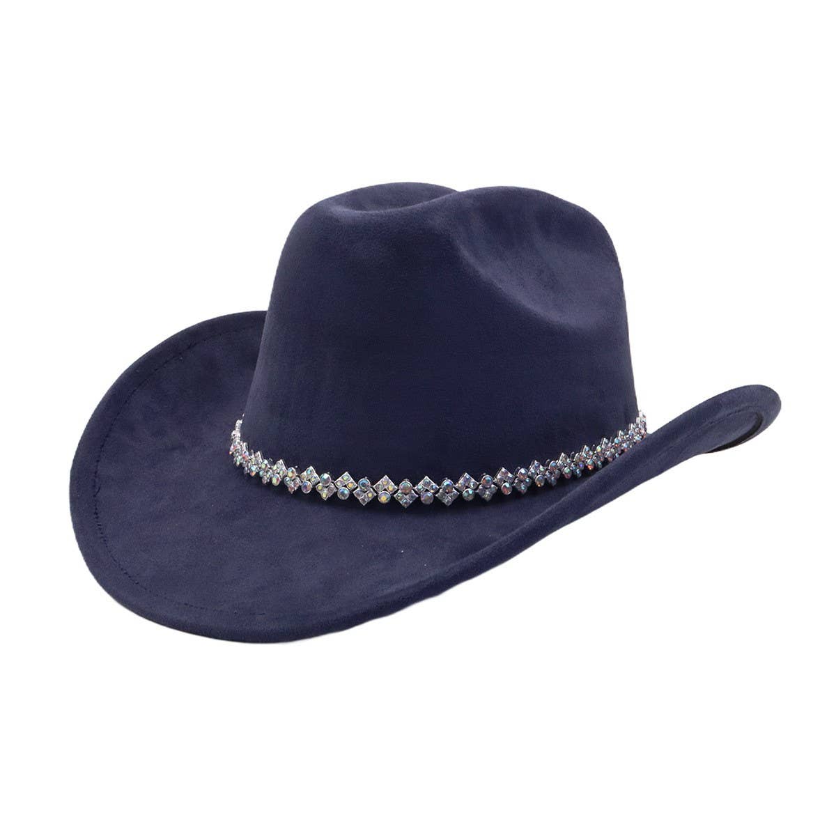Unisex Suede Western Cowboy Jazz Fedora Hat_CWAH04422