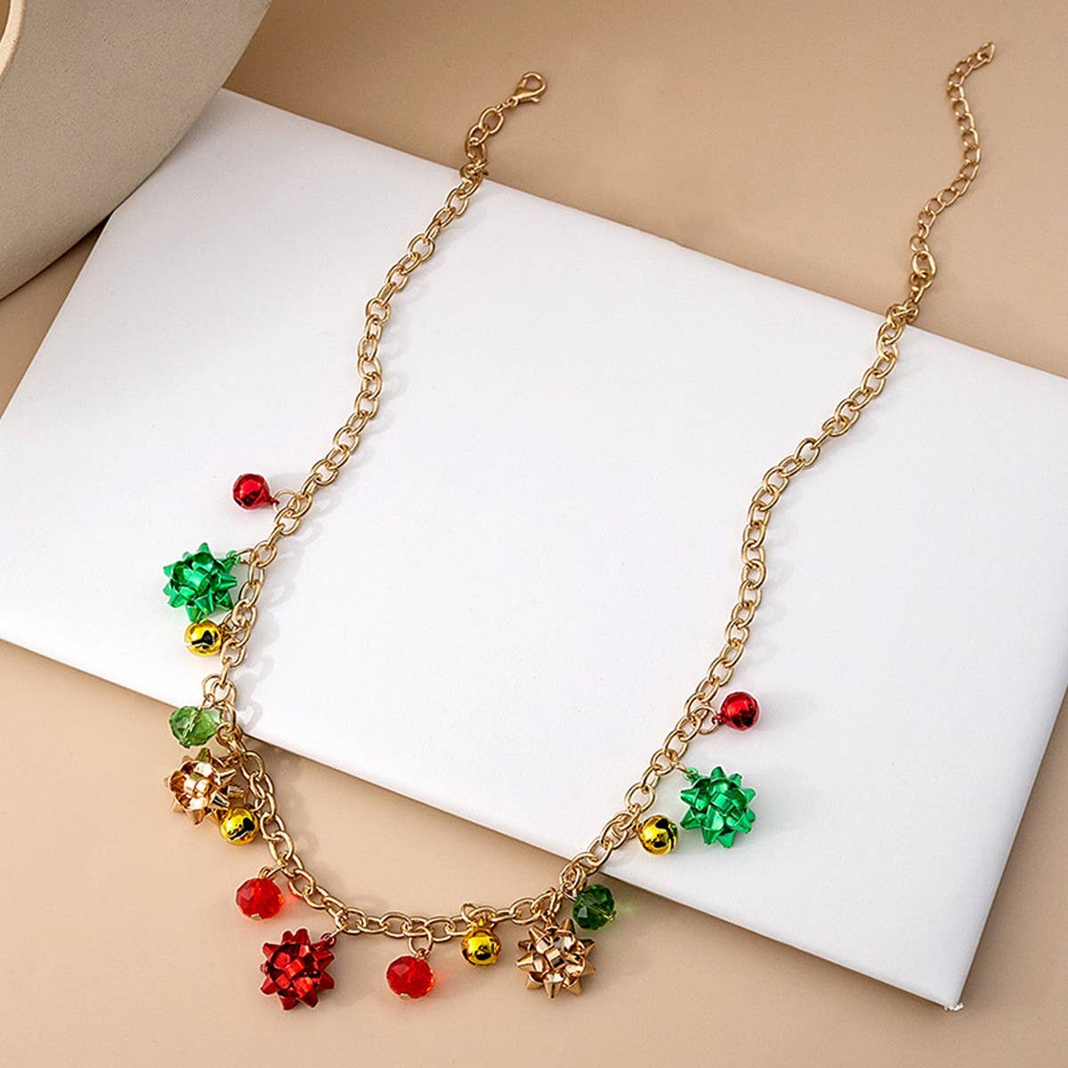 CHRISTMAS COLORFUL BELL CREATIVE NICHE NECKLACE