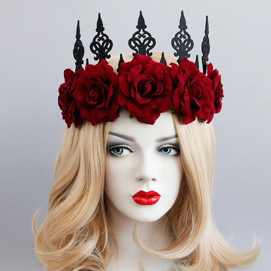 HALLOWEEN FEMALE RED ROSE CROWN