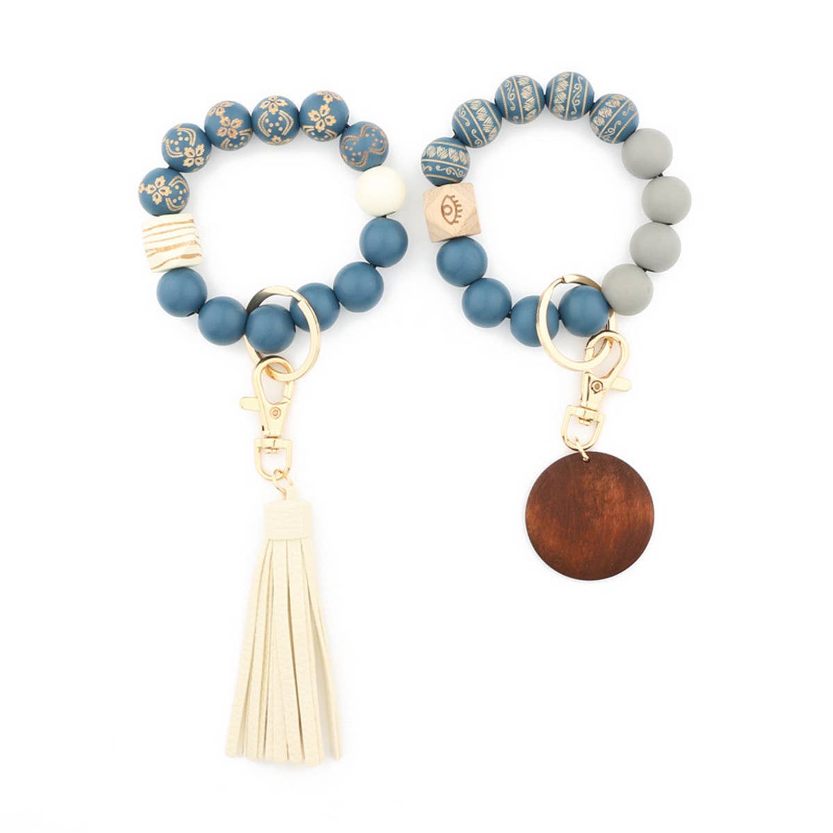 TASSEL LATTICE WOODEN BEAD KEYCHAIN