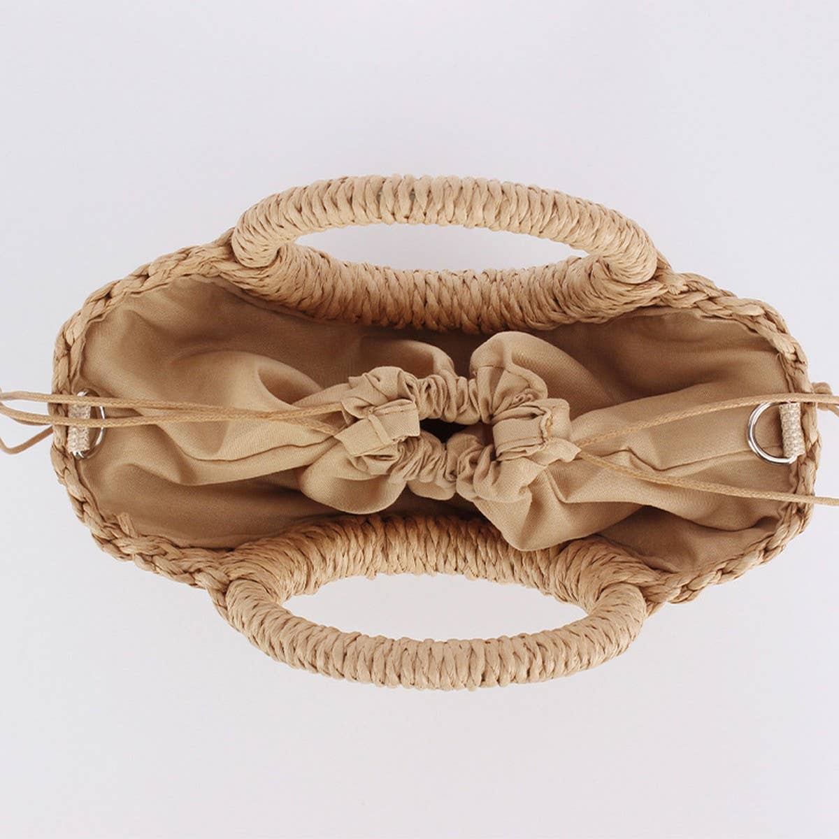 SOLID COLOR SEMI-CIRCLE HANDMADE STRAW BAG_CWAB4696