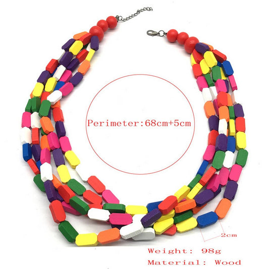 MULTI-LAYERED COLORFUL BEADED HANDMADE NECKLACE