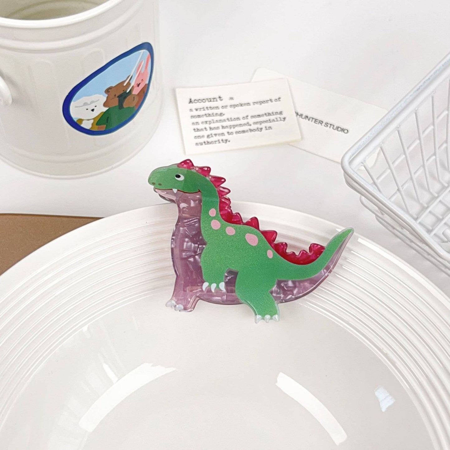 Dinosaur acrylic gripper Lizard hair clip