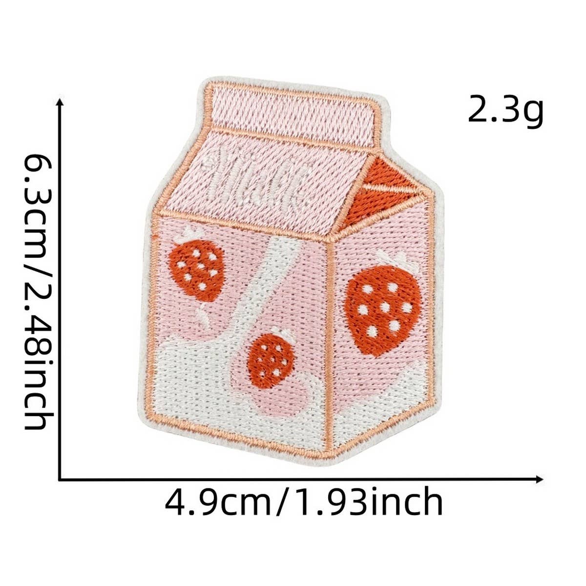 NEW PINK STRAWBERRY EMBROIDERED CLOTH PATCH
