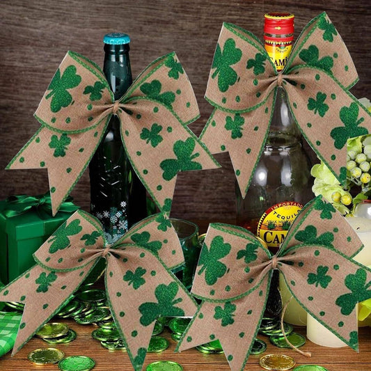 CWMM10220_PATRICK DAY SHAMROCK BOW WREATH WALL DECOR