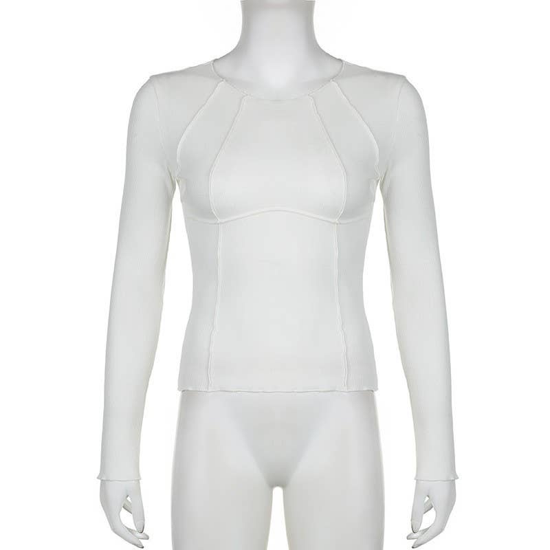 SLIM-FIT SOLID COLOR LONG-SLEEVE CREW-NECK SHIRT