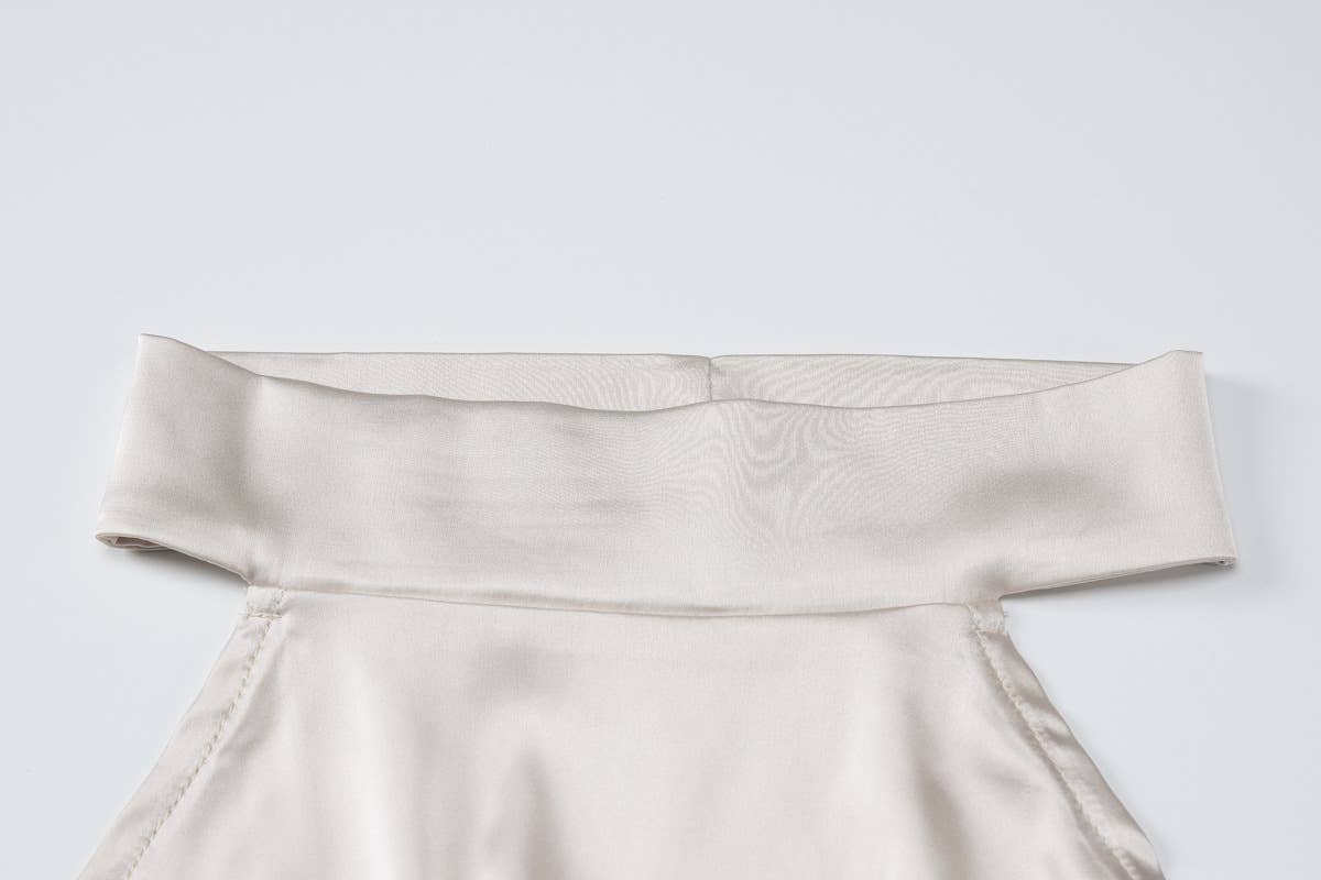 Solid-color off-the-neck sexy backless dress