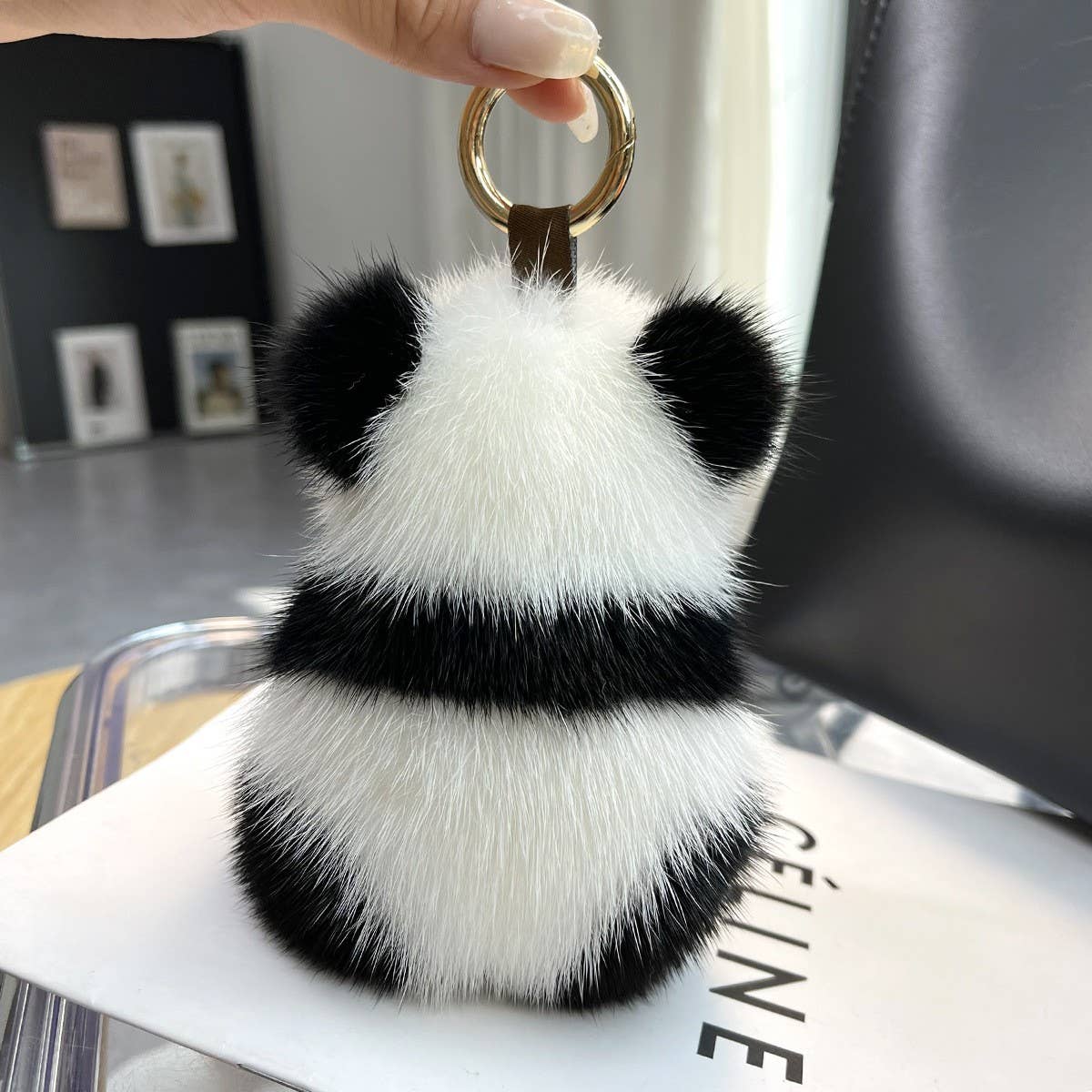 IMITATION MINK FUR RED PANDA CAR KEYCHAIN PENDANT
