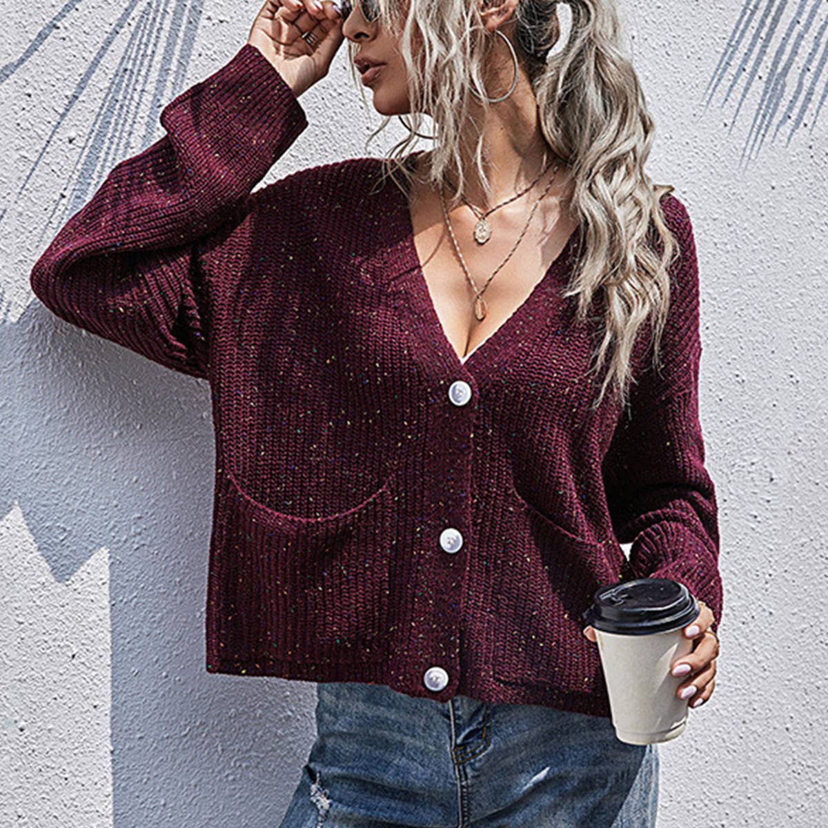 V-NECK SLIM-FIT ALL-IN-ONE CARDIGAN
