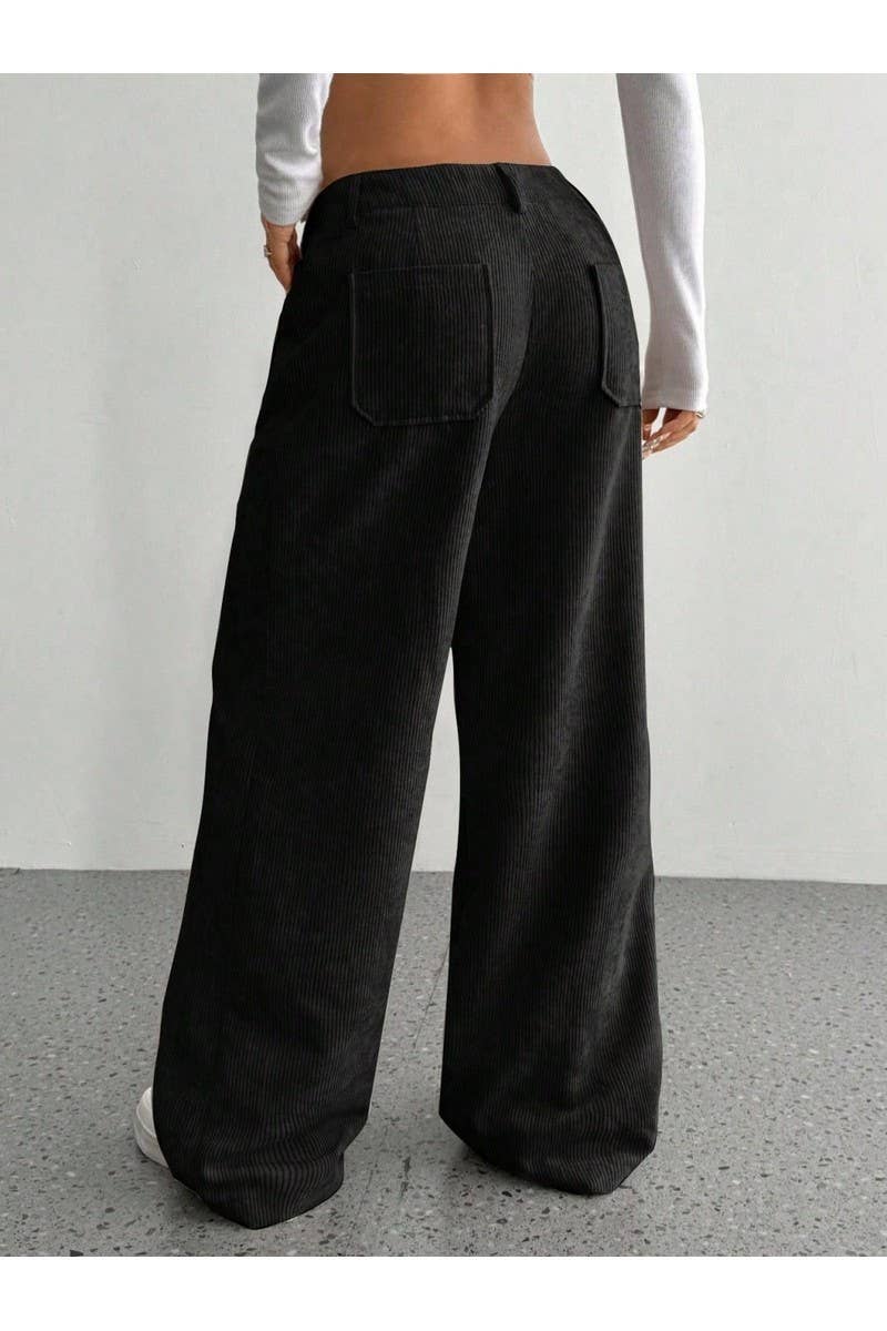 CWBLP01067_2025 FALL WOMEN CORDUROY LOOSE FIT CASUAL PANTS