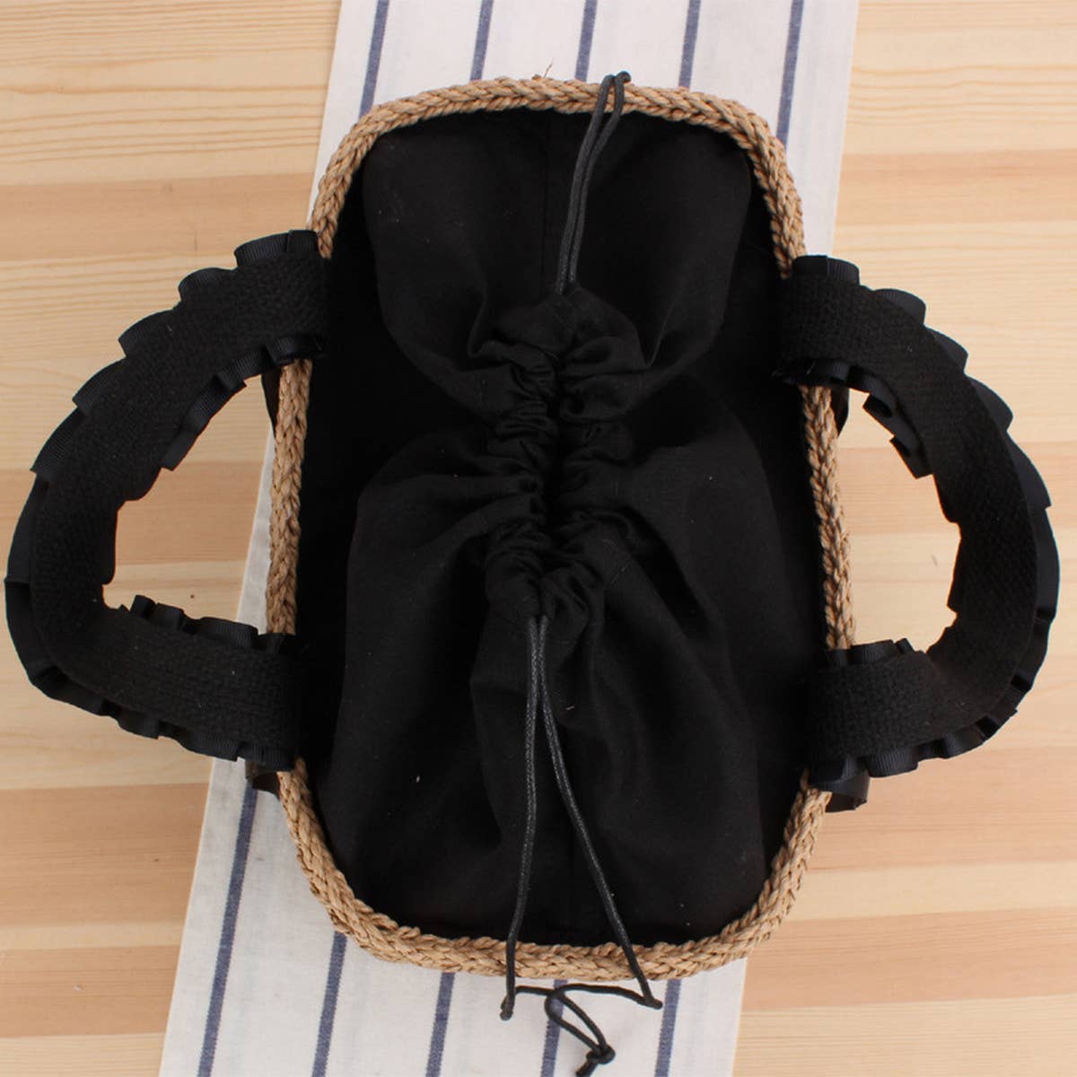 SIMPLE PORTABLE SOLID COLOR STRAW BAG_CWAB2093