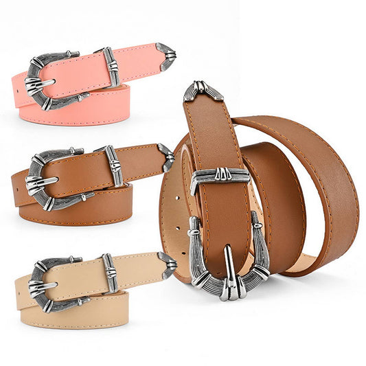 WOMEN TRENDY BELT WITH GUN BUCKLE_CWABE0367