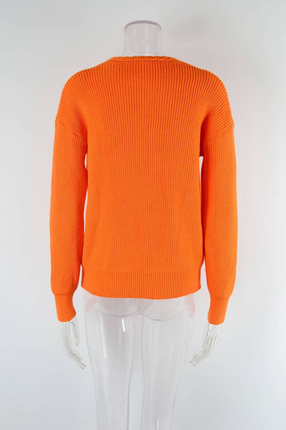 CWOSWL1034_ Long Sleeve V-neck Pullover Sweater