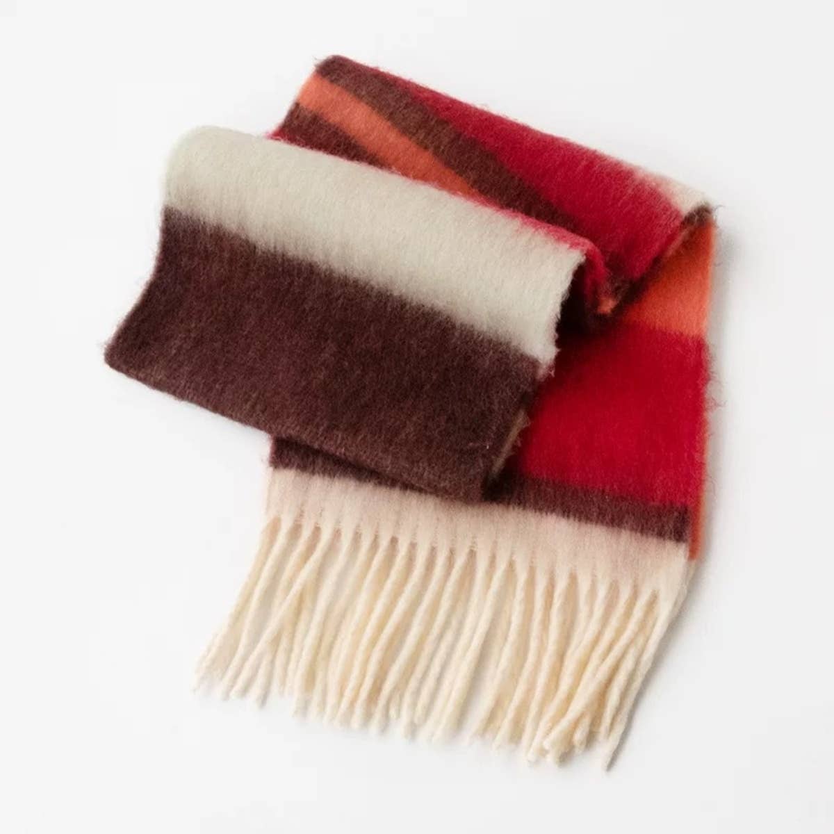 CWASC1575_WINTER PREMIUM THERMAL STRIPED SCARF BIB