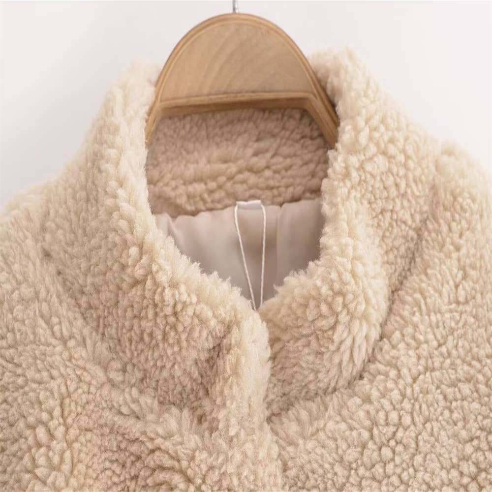 Street-style fleece pilot jacket coat