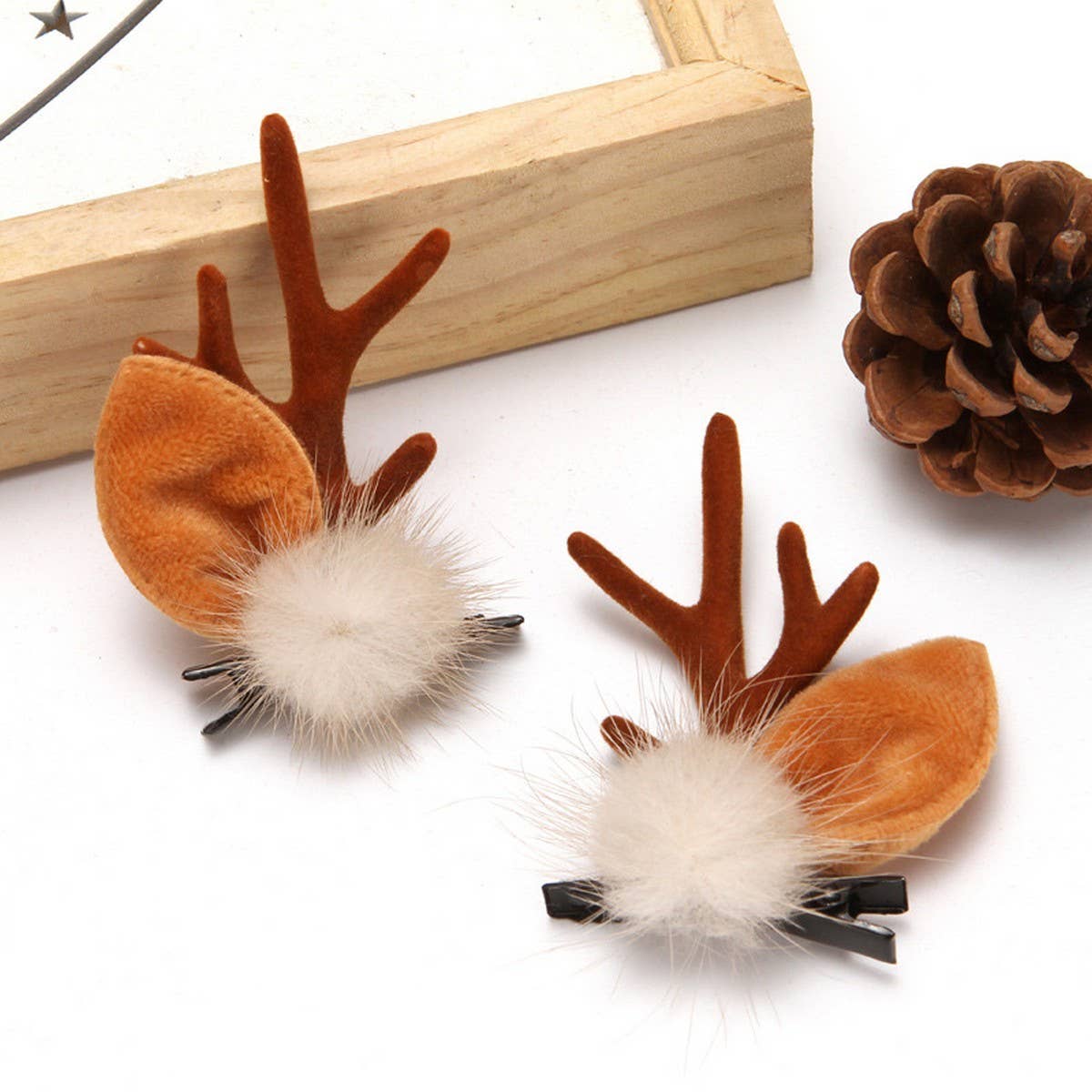 CHRISTMAS CUTE ELK ANTLER HEAD ORNAMENT HAIRPIN