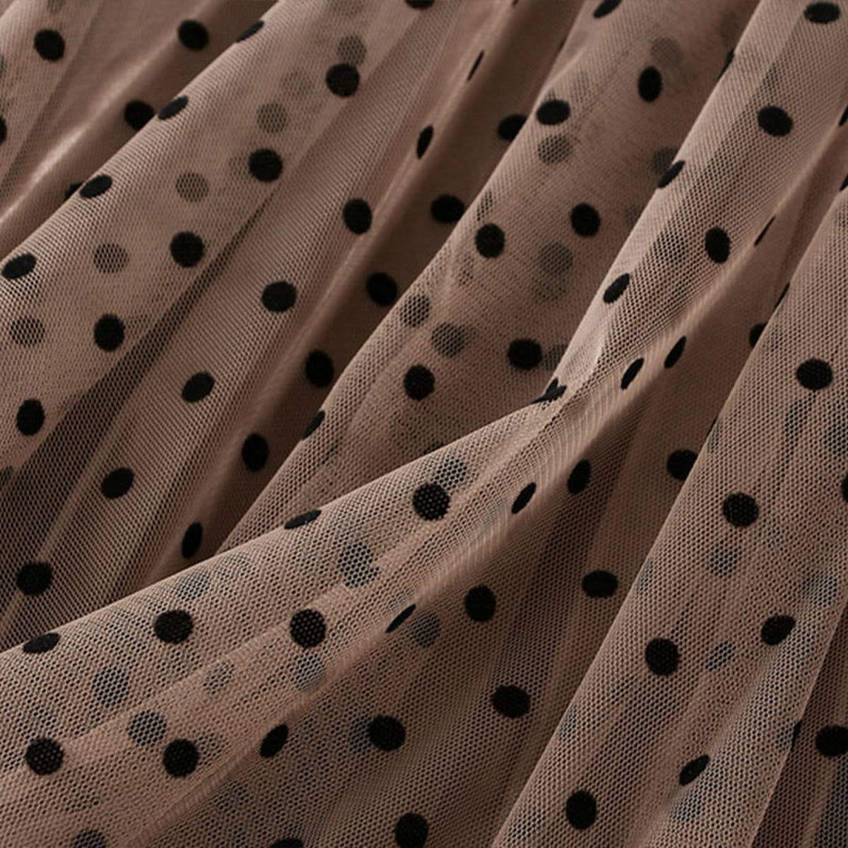 POLKA DOT MESH SKIRT REVERSIBLE A-LINE SKIRT_CWBMS0314
