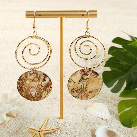 FASHIONABLE NICHE TEMPERAMENT ABALONE EARRINGS