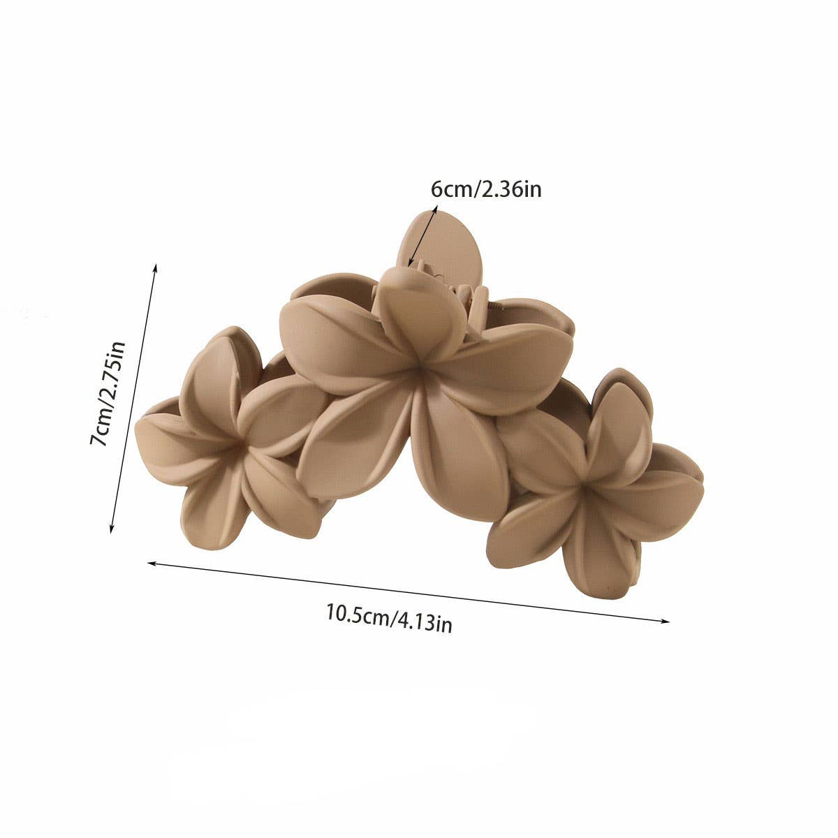 3-Flower Matte Petal Hair Claw ??Vintage & Elegant_CWMM4989