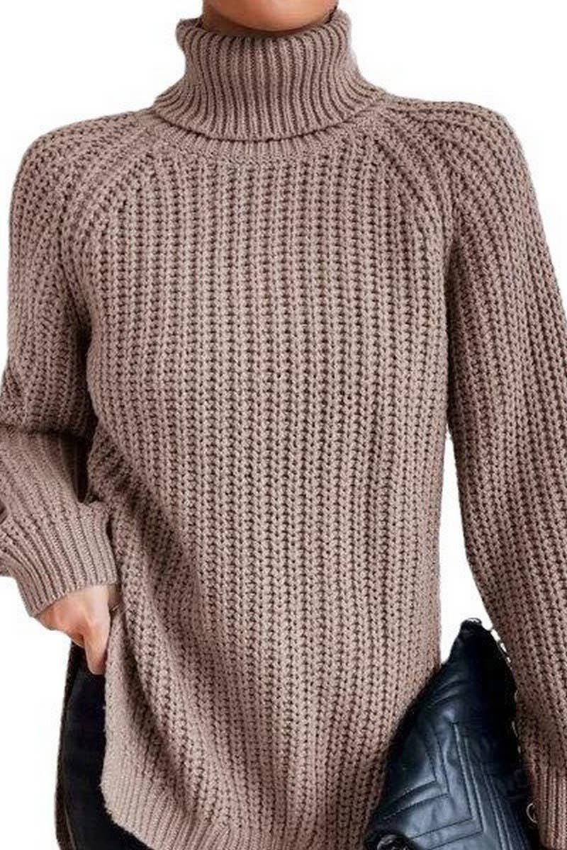 CWOSWL07649_HIGH-NECK MID-LENGTH RAGLAN SLEEVE SWEATER